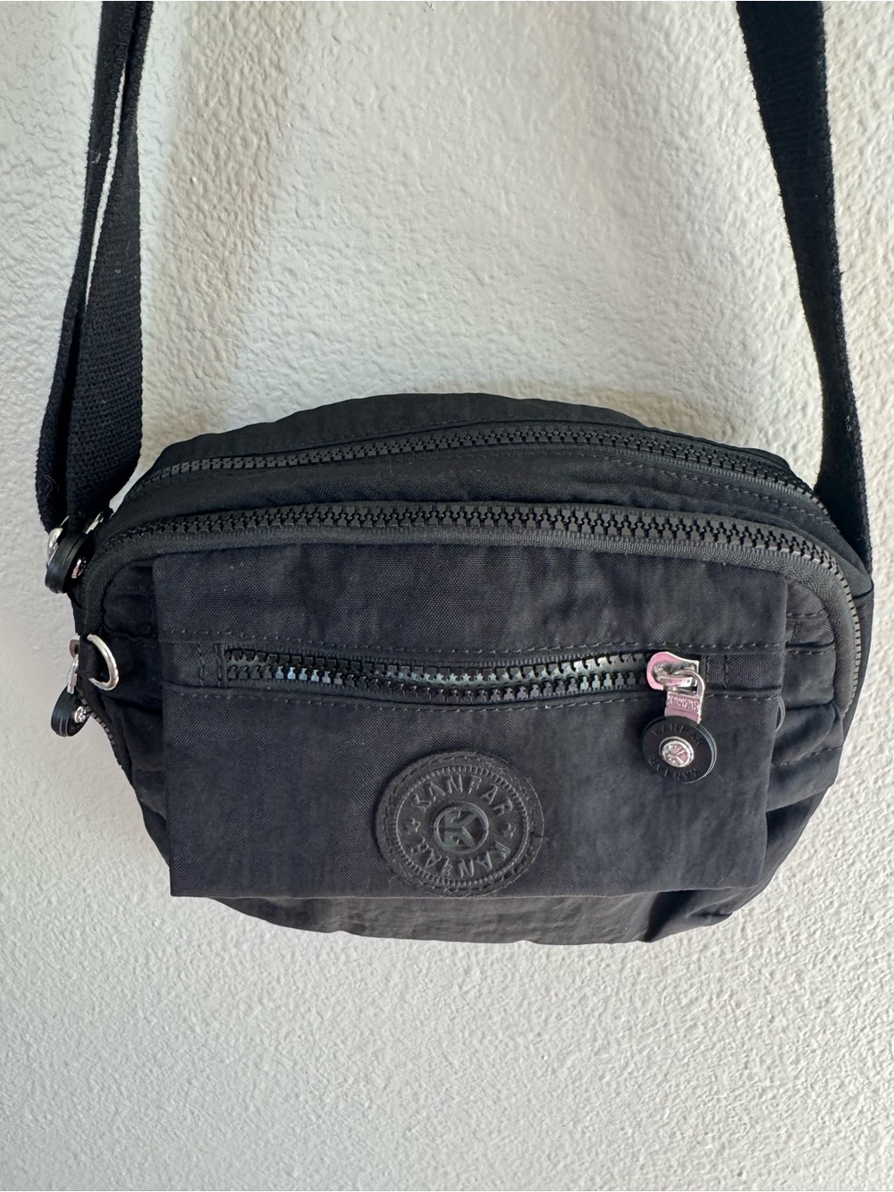 Kipling black nylon convertible crossbody and waist bag